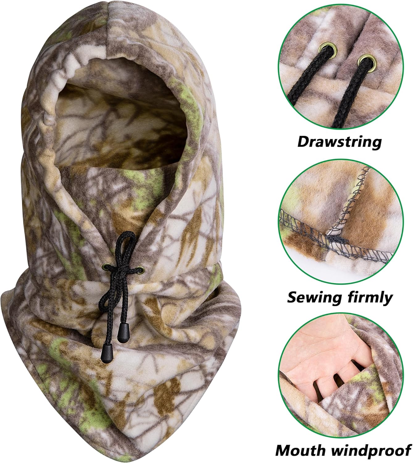 Watayo Hunting Face Mask - Cold Weather Camouflage Balaclava for Men Women