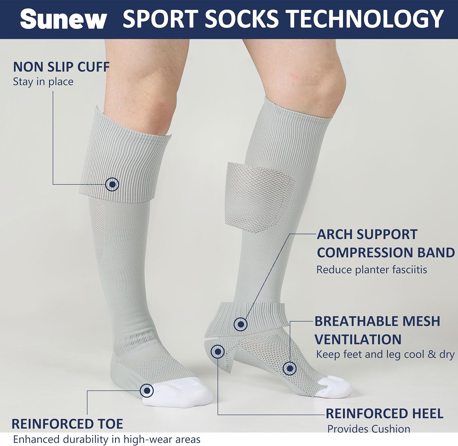 Sunew Multi-Sport Socks 23 Pack for Youth and Adult