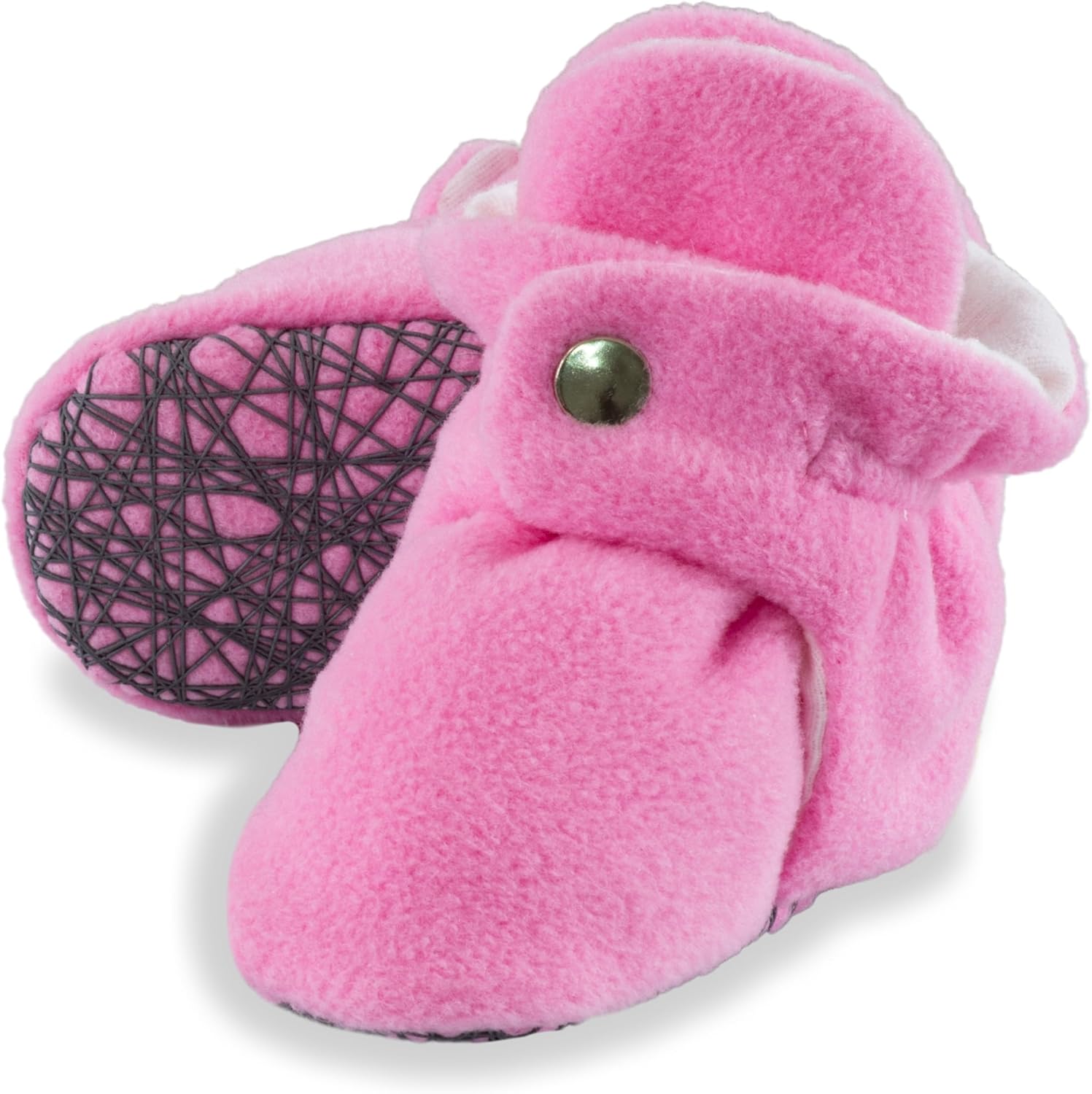 Bubbabuddy Cozy Fleece Baby Booties with Non-Slip Sole