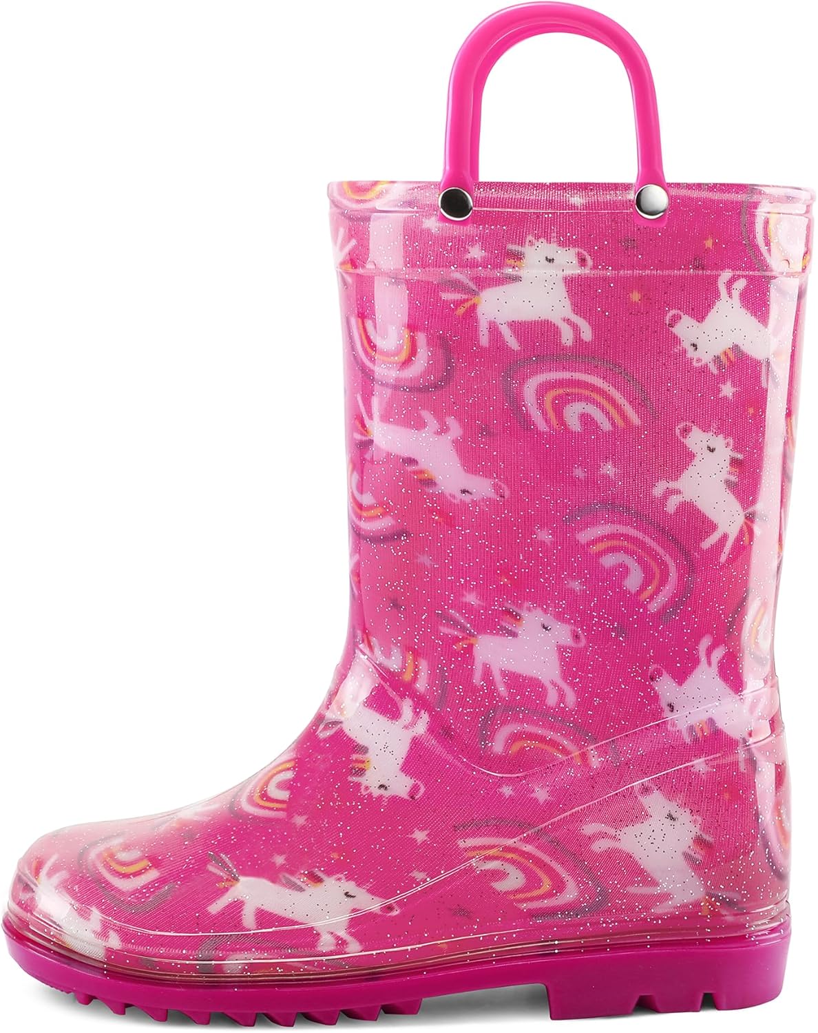 K KomForme Rain Boots for Kids Waterproof with Handles