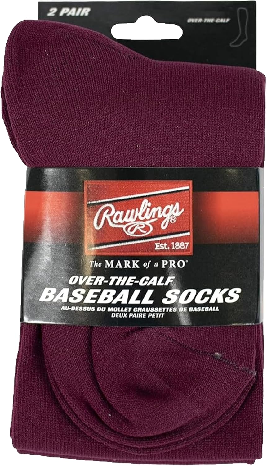 Rawlings 2 Pair Athletic Socks Baseball Softball