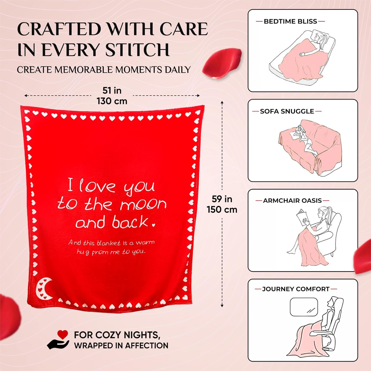 Lidy Cat Candle with Skeleton Love Blanket Bundle - 24 Hr Burn Gift Box
