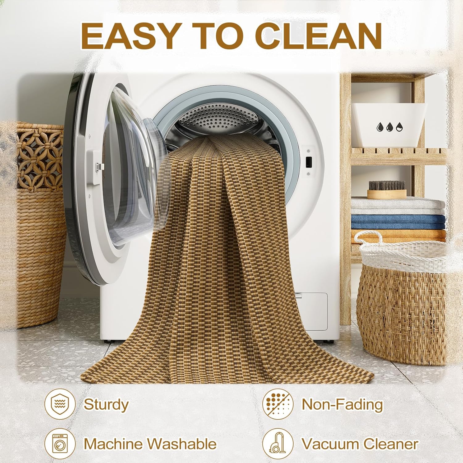 Collive 2x3 Washable Entryway Rug