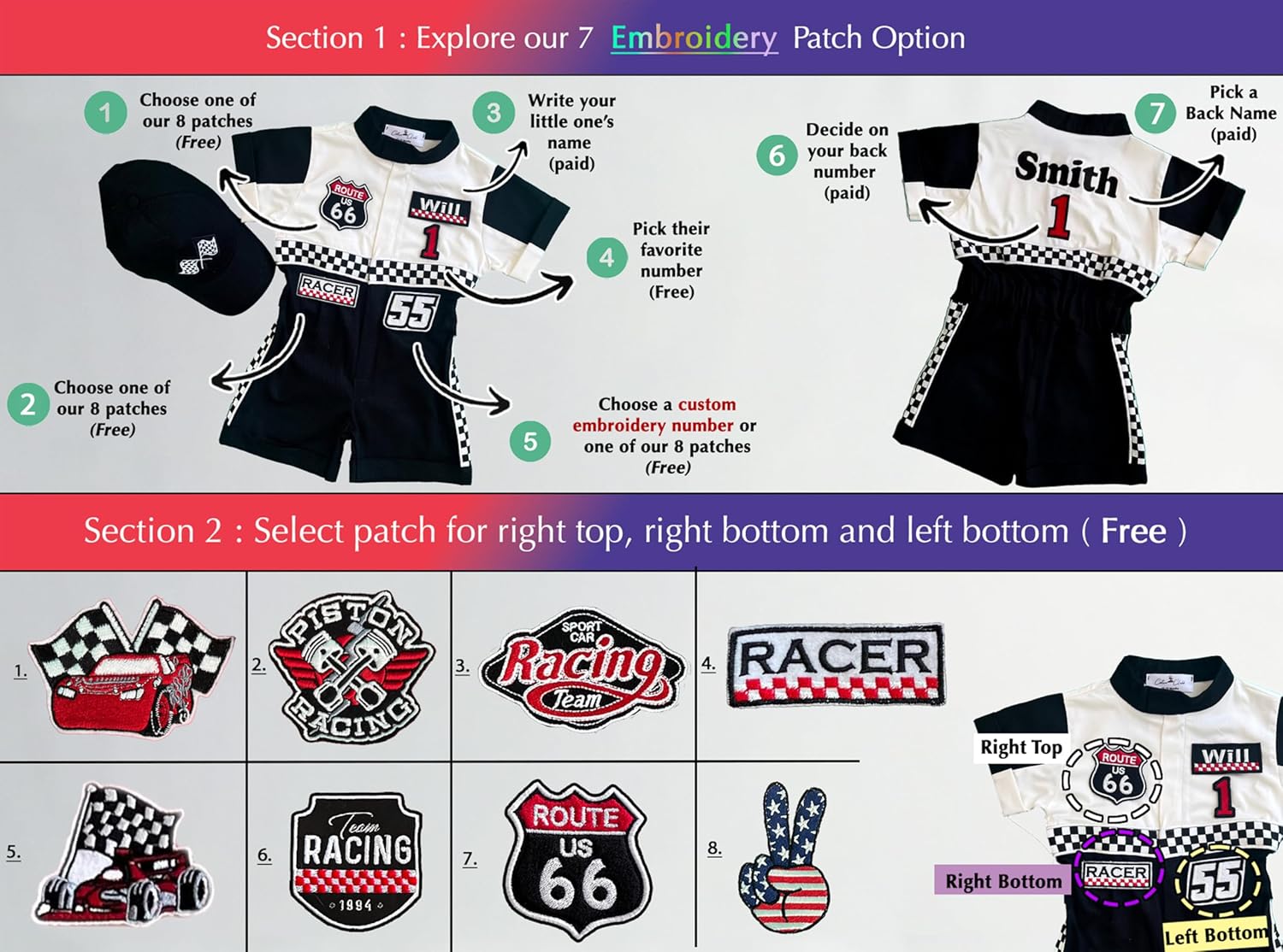 Handmade Race Car Driver Costume for Toddlers - 3T