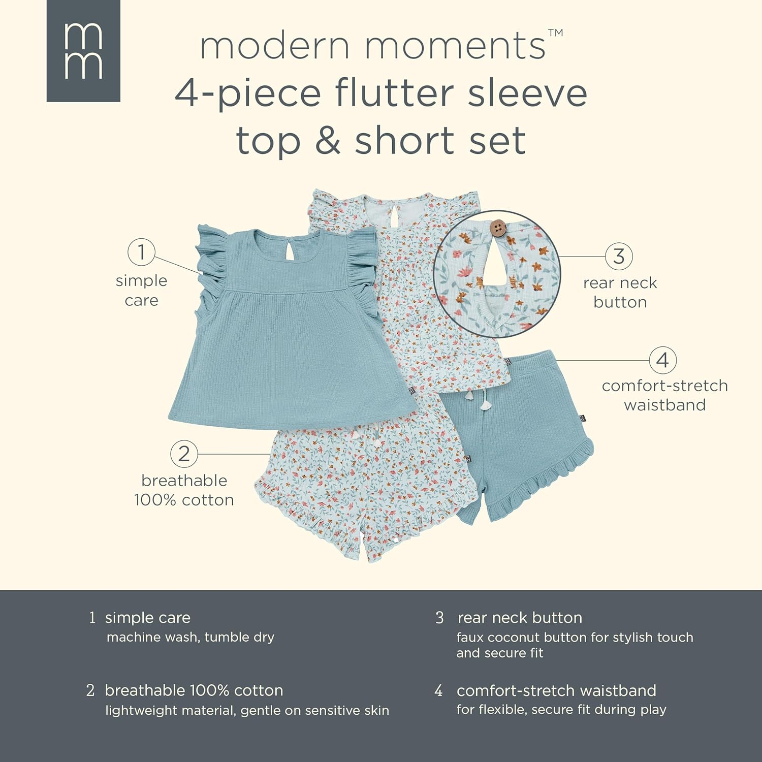 Modern Moments by Gerber Baby Girls 4-Piece Set 1