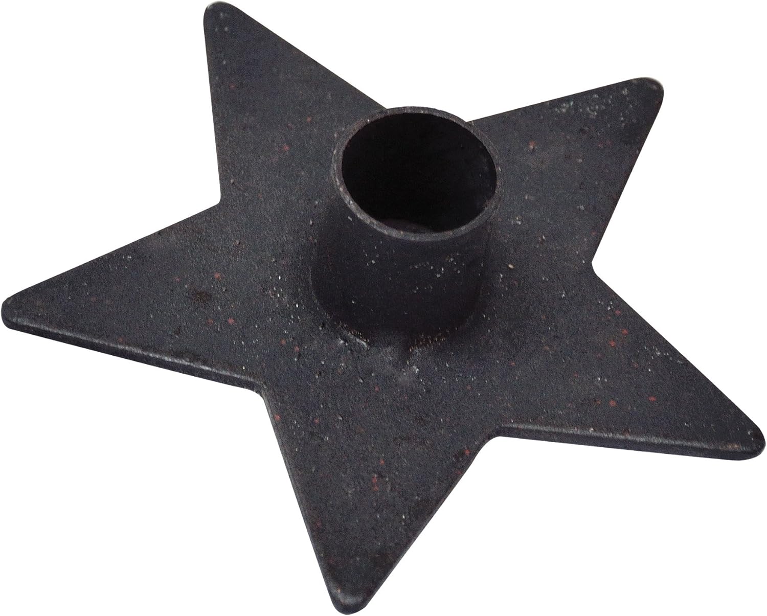 Distressed Star Candlestick Holder - Black