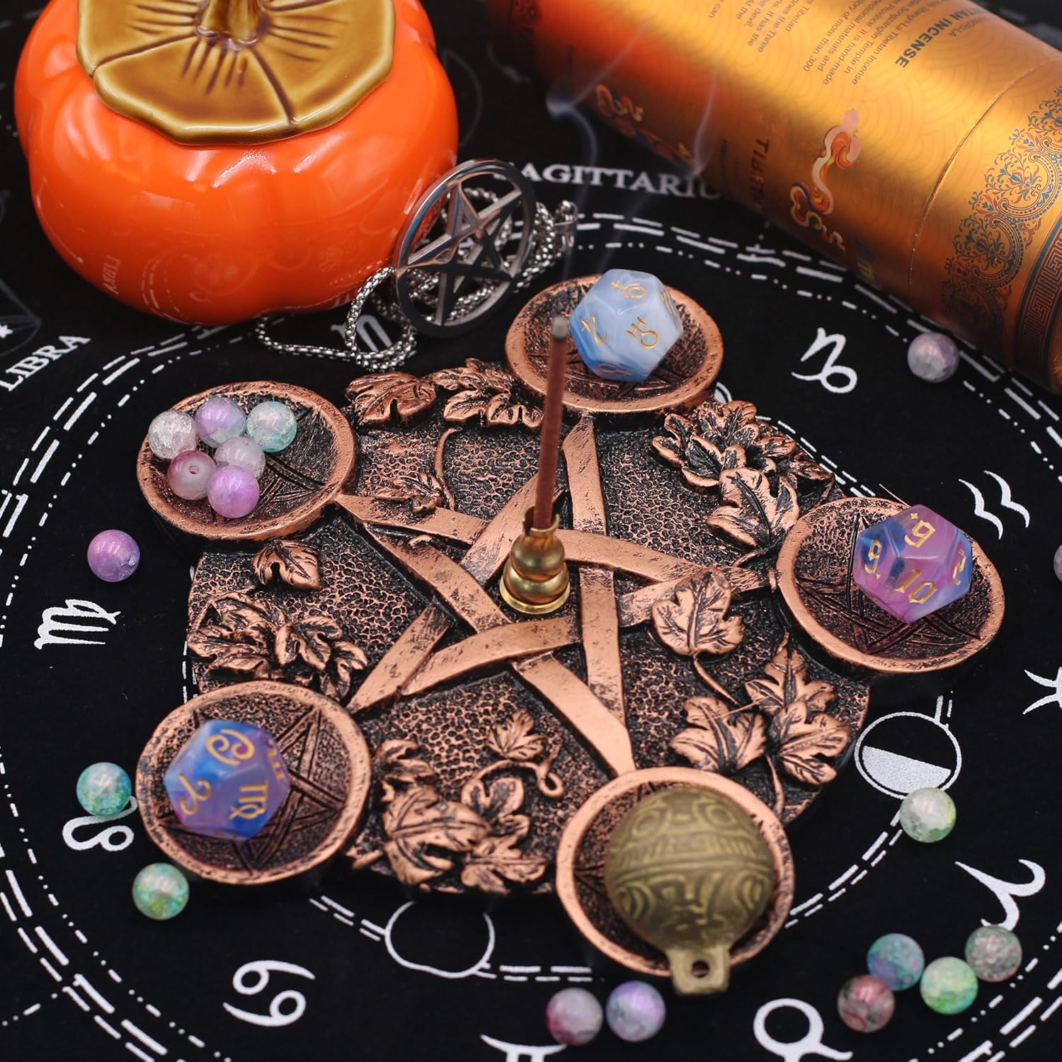 VSPDVO Star Candle Holder Pentacle Altar Tray