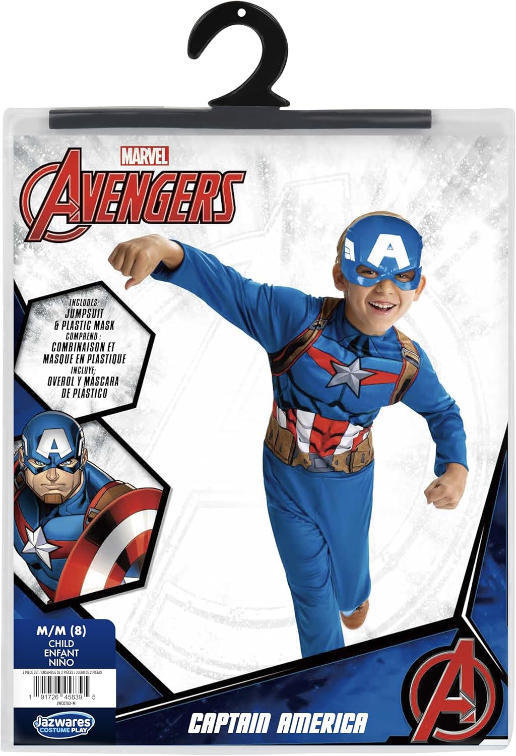 Marvel Captain America Youth Costume Jumpsuit with Mask