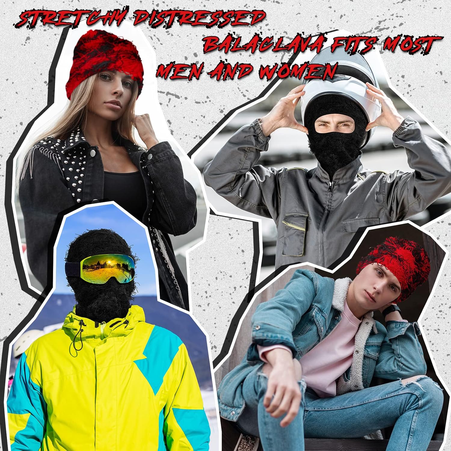 Newcotte 2 Pack Distressed Ski Balaclava for Cold Weather 1