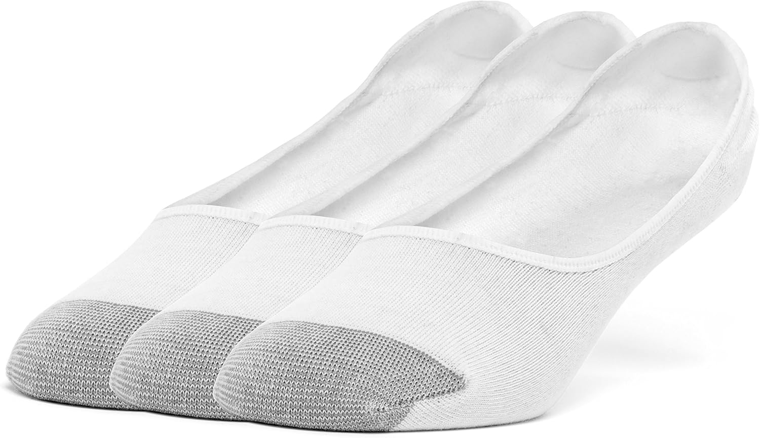 Galiva Mens Cotton Lightweight No Show Socks - 3 Pairs Medium White