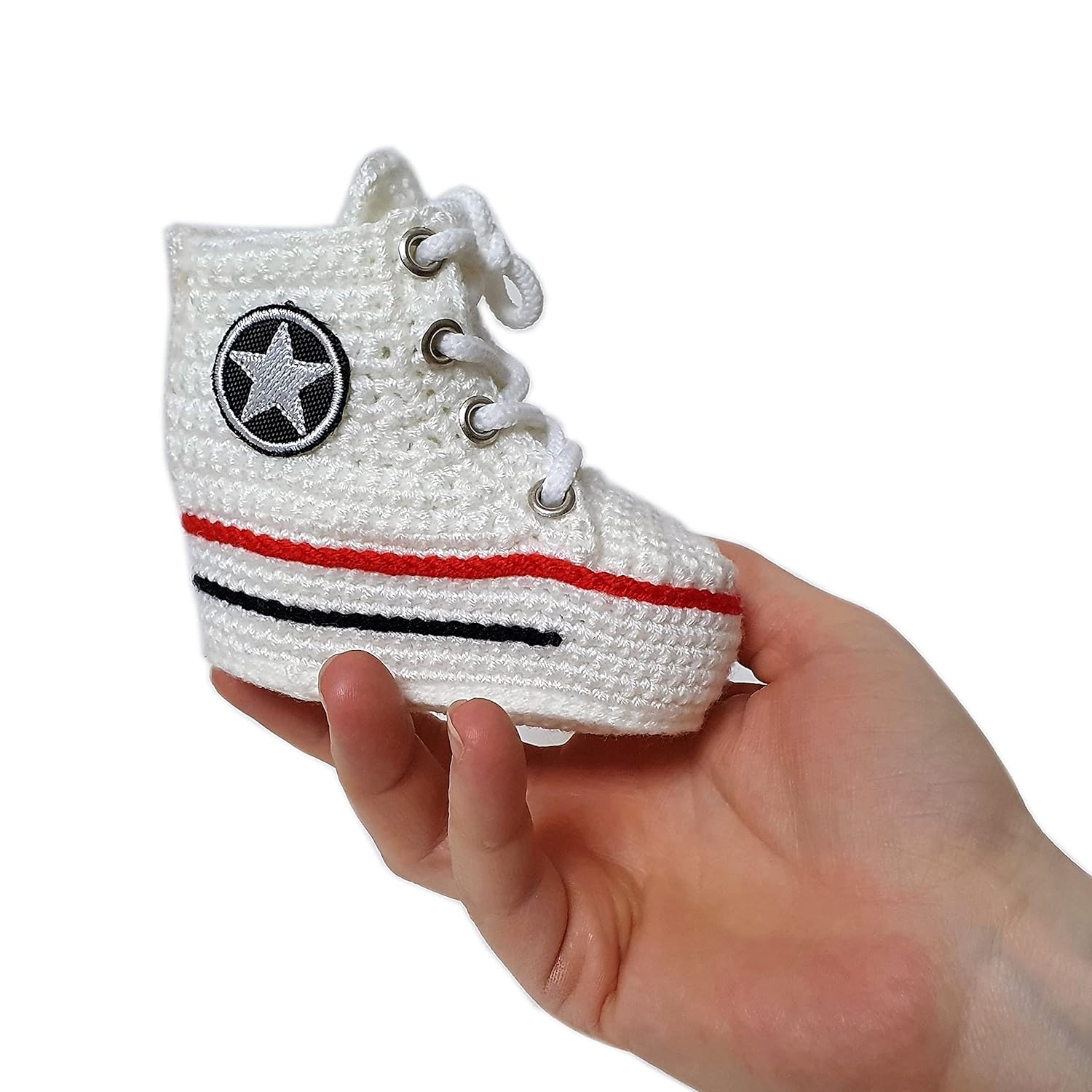 Handmade Toddler Crochet Canvas Sneakers with Personalized Design