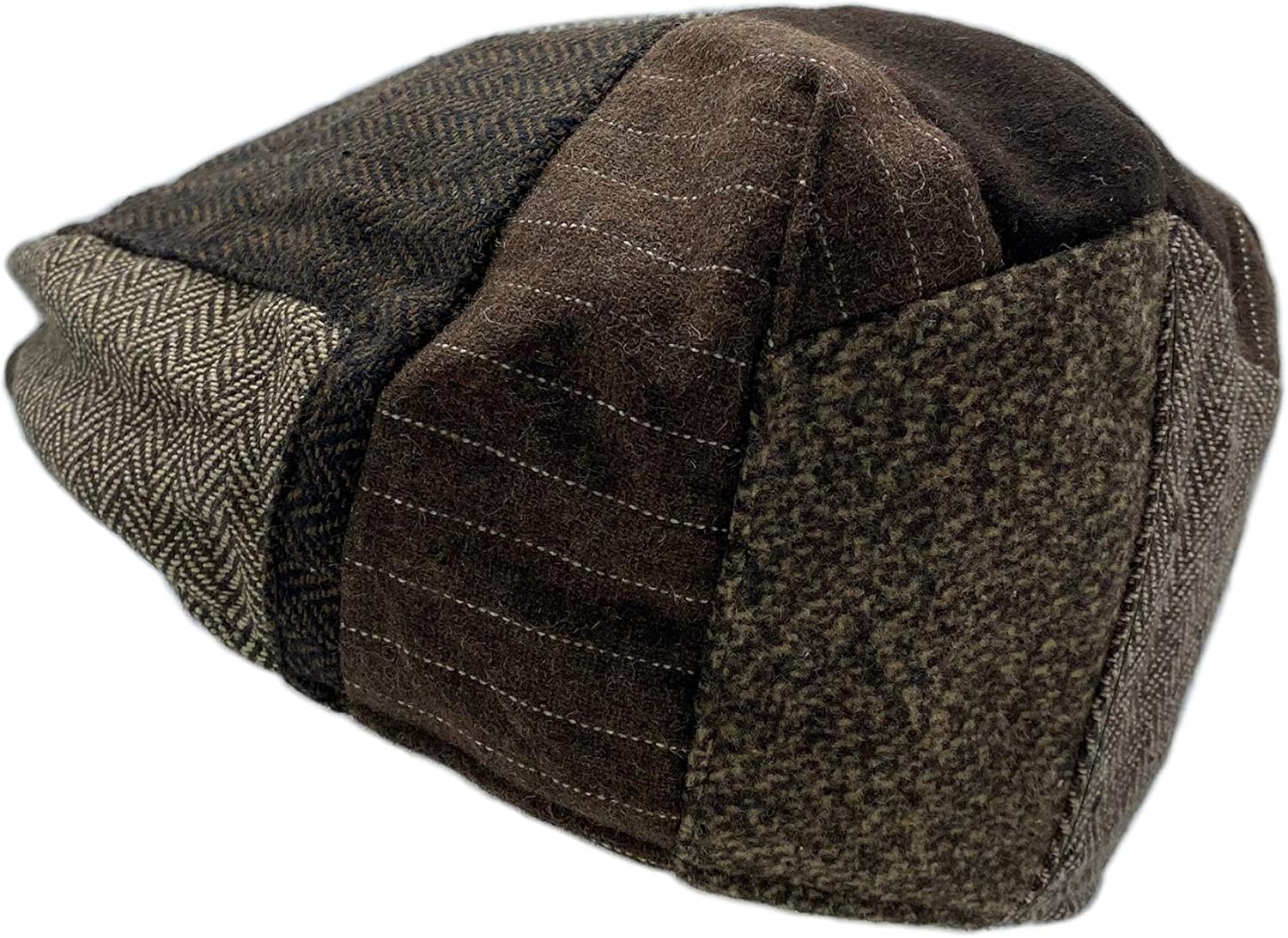 DAIDEM Multi Pattern Patchwork Wool Blend Newsboy Cap