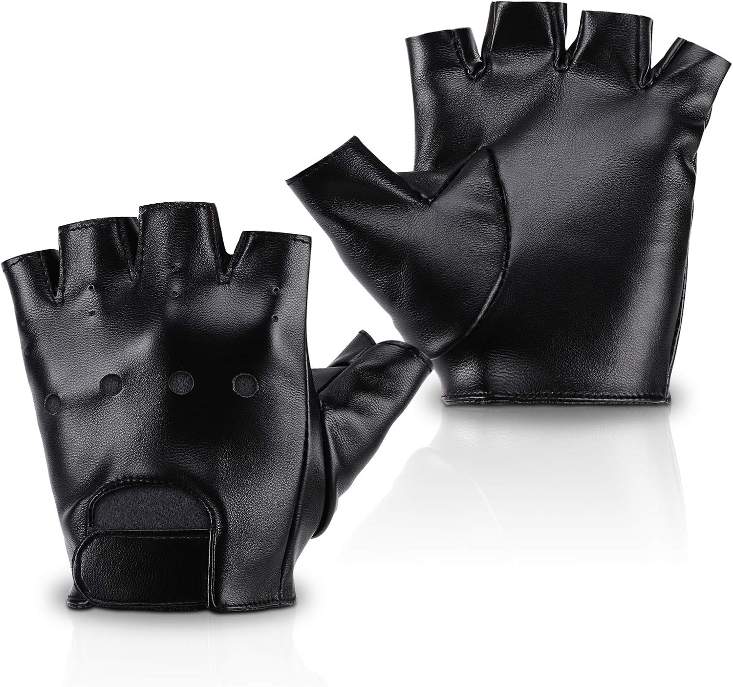 Accmor Kids Fingerless PU Leather Gloves for Outdoor Cosplay