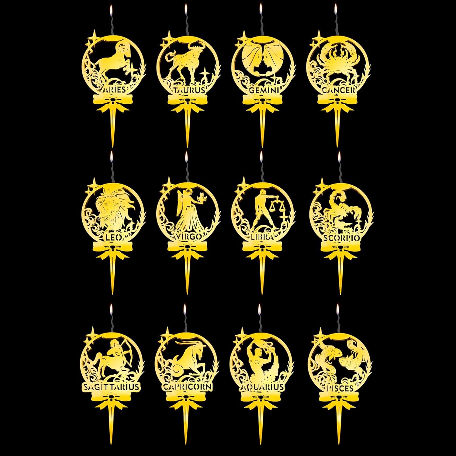 Luxury Gold Birthday Candle Topper - Reusable Elegant