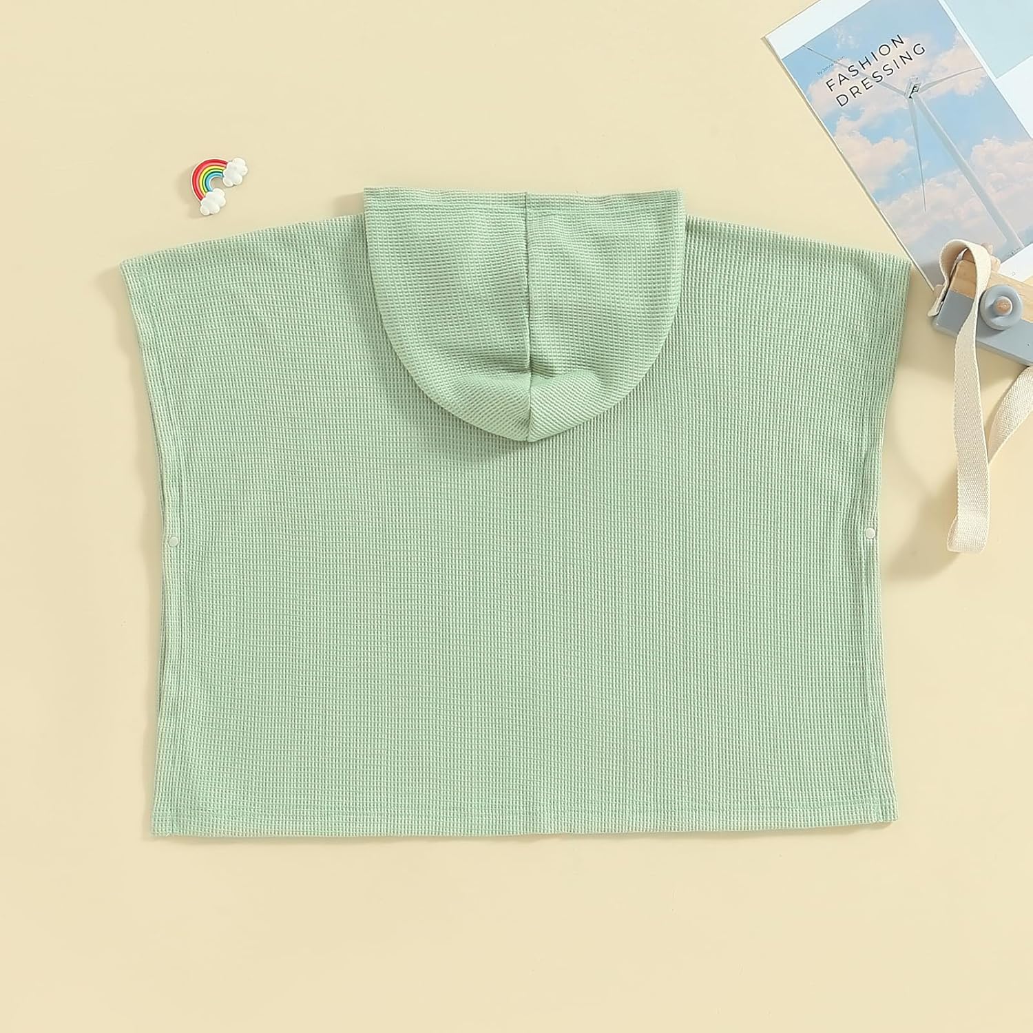 Toddler Waffle Hooded Beach Towel Cover-Up for Kids 5-6 Years