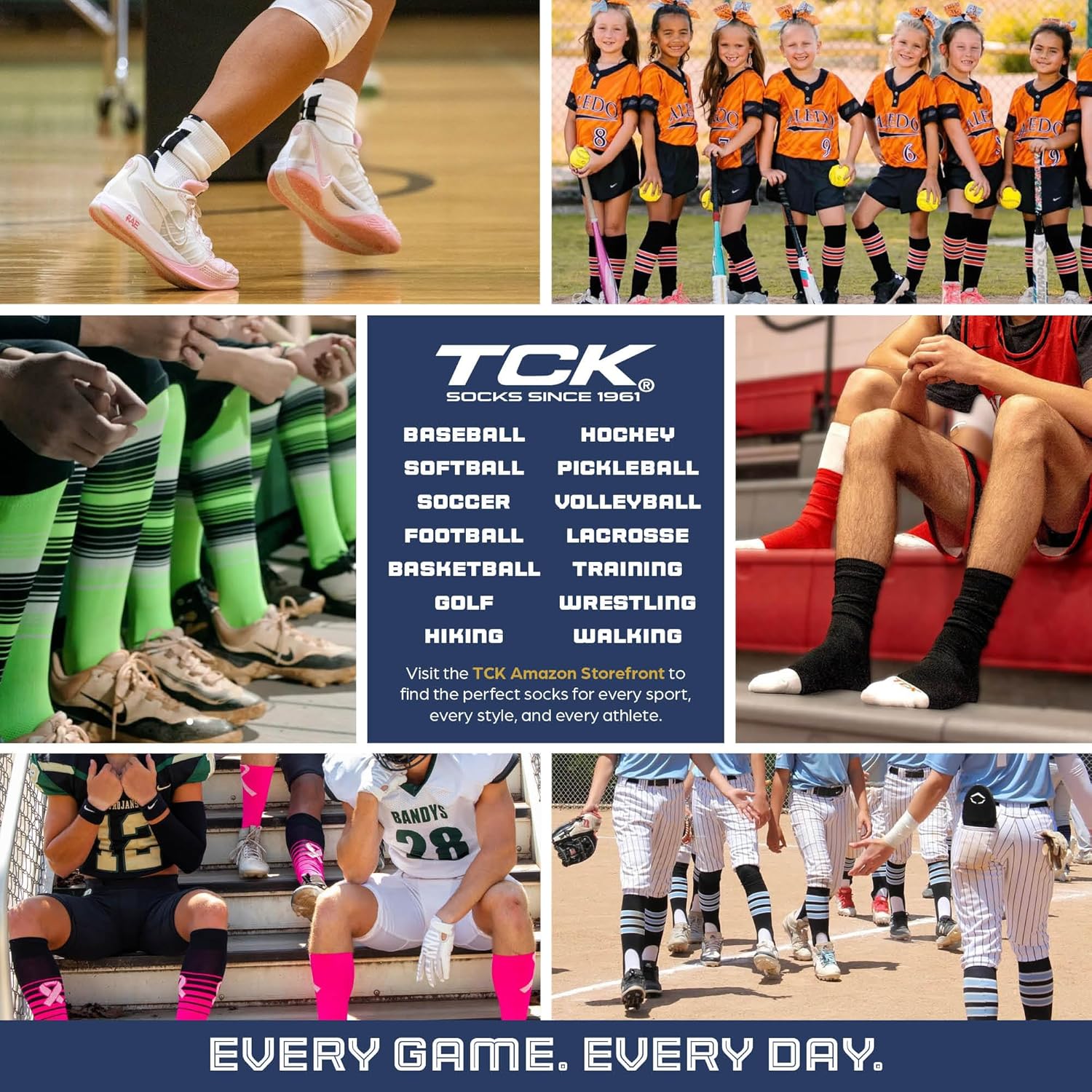 TCK Elite Performance Baseball Socks - 3 Stripe Dugout Softball Socks