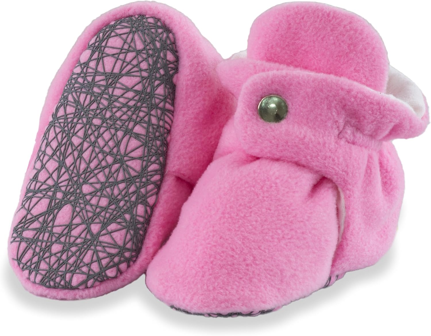 Bubbabuddy Cozy Fleece Baby Booties with Non-Slip Sole