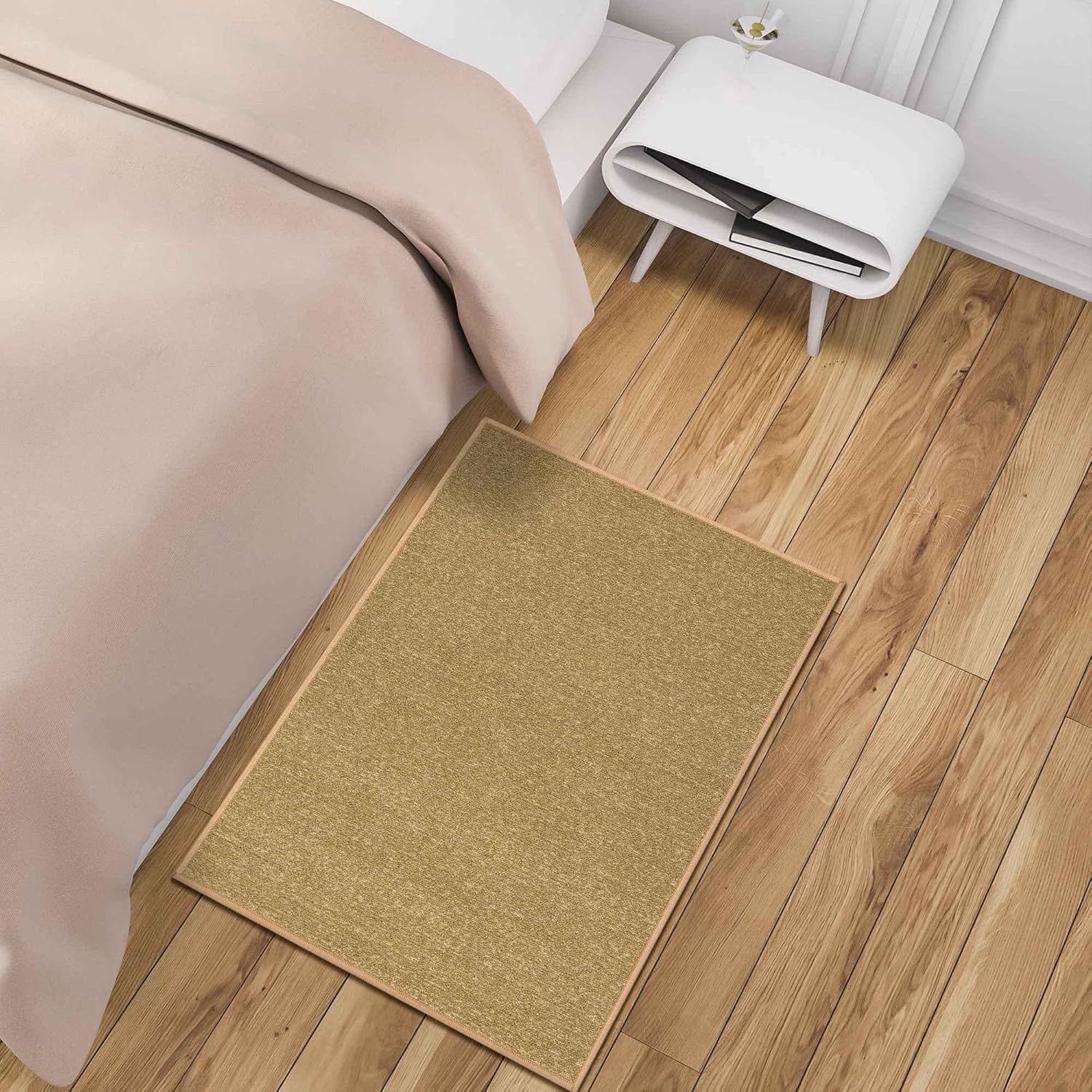 Otomanson 2 Piece Non-Slip Beige Runner Rug Set