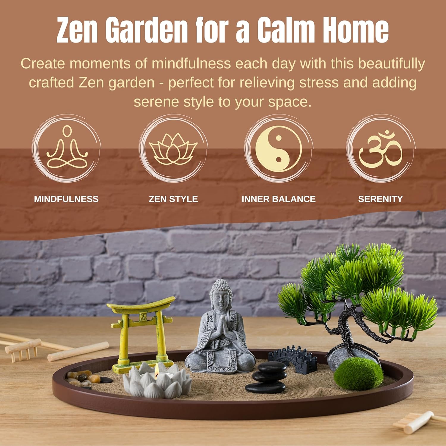 Roanle Zen Garden Desk Kit Miniature Japanese Decor