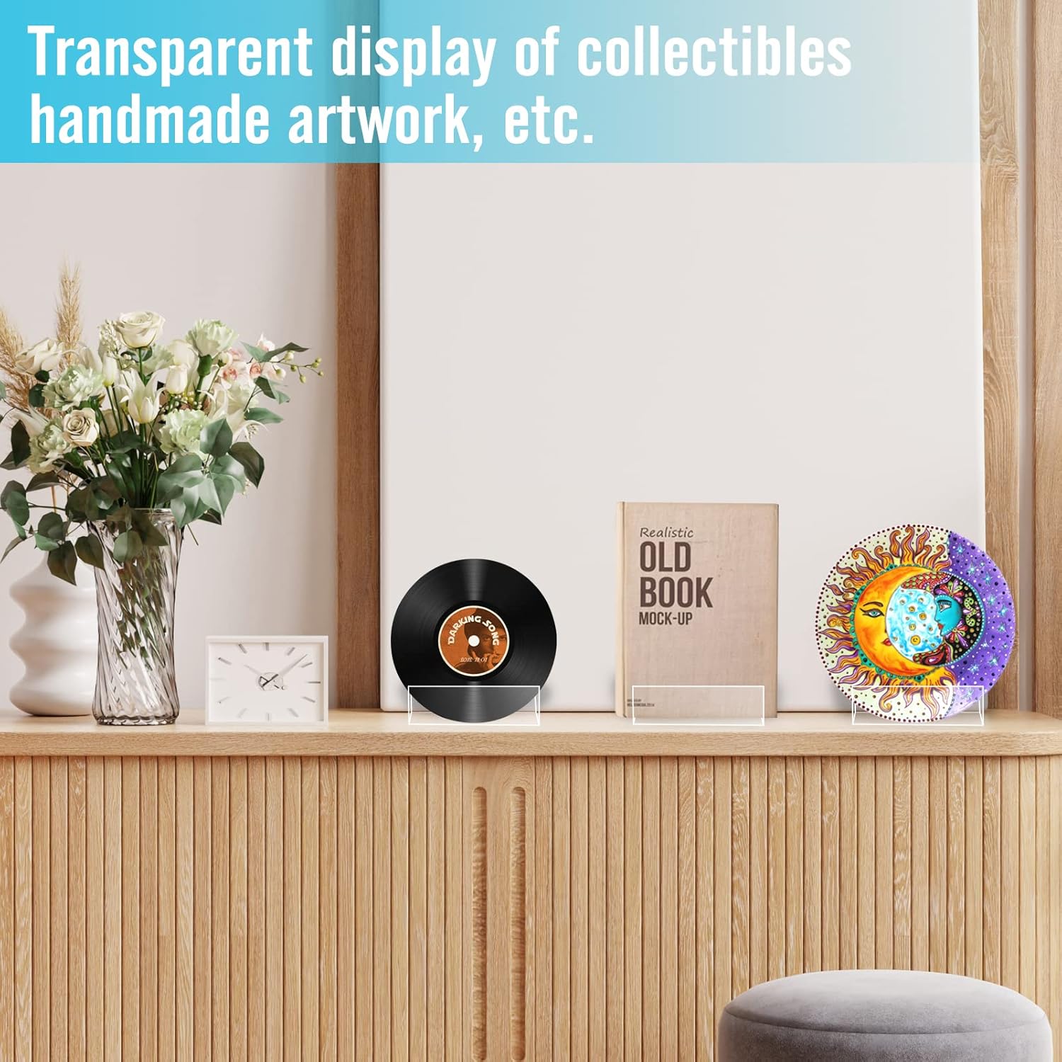 10 Pack Clear Acrylic Easel Stand - Multipurpose Display Holder