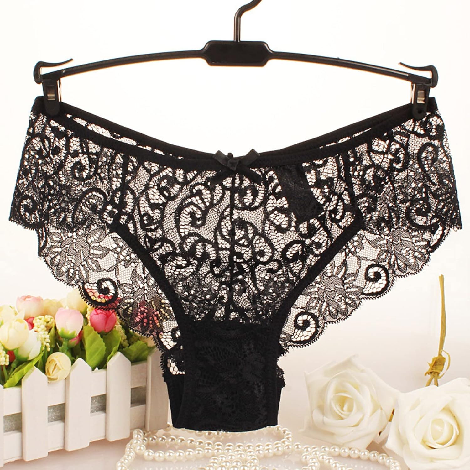 Womens High Waisted Breathable Cotton Thongs Plus Size Invisible G String