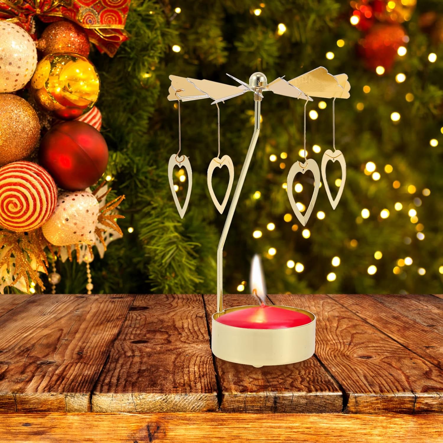 Beaupretty 2pcs Rotating Candlestick Holders Five-Pointed Star Party Decor