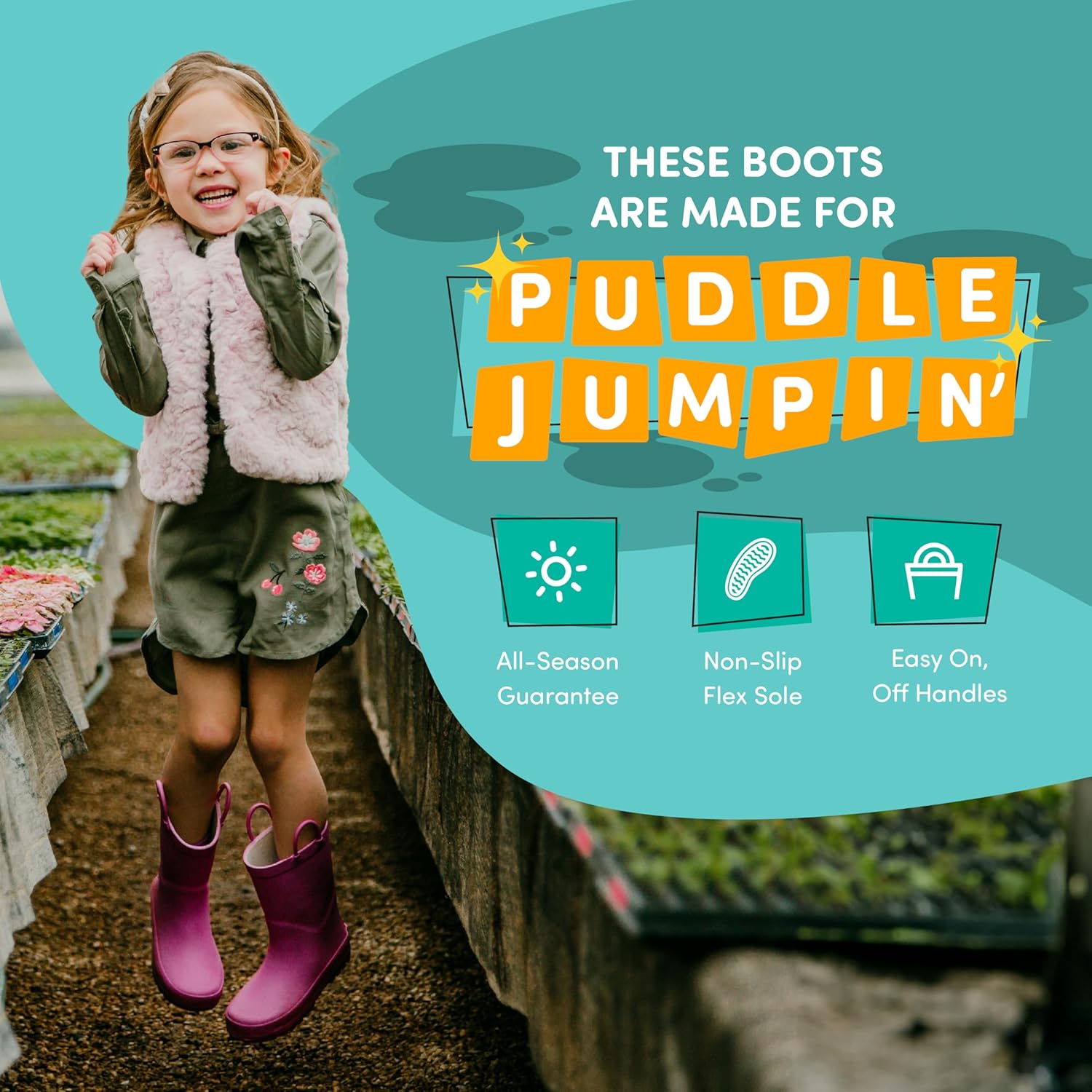 Lone Cone Premium Natural Rubber Rain Boots for Kids