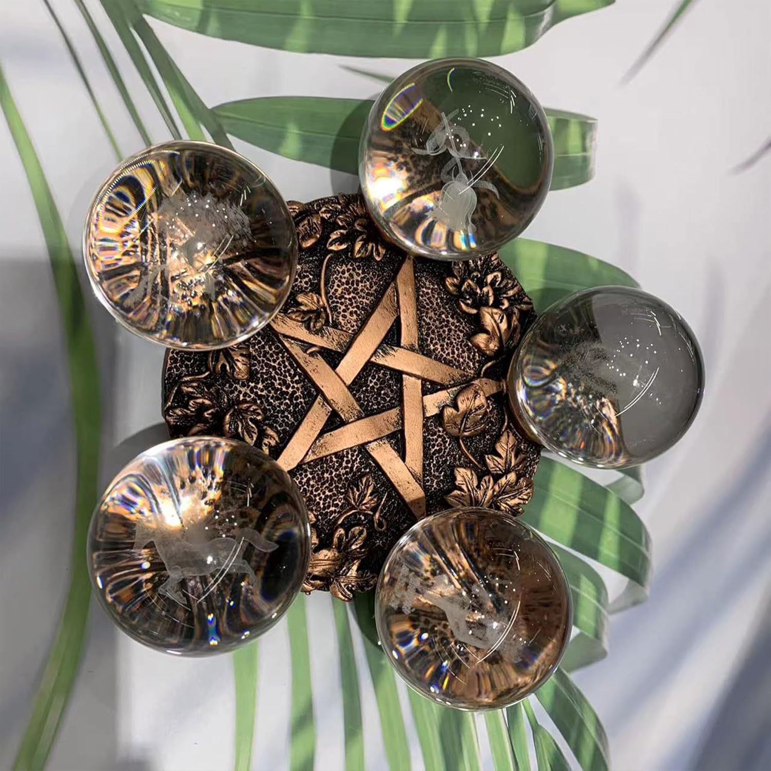 VSPDVO Star Candle Holder Pentacle Altar Tray