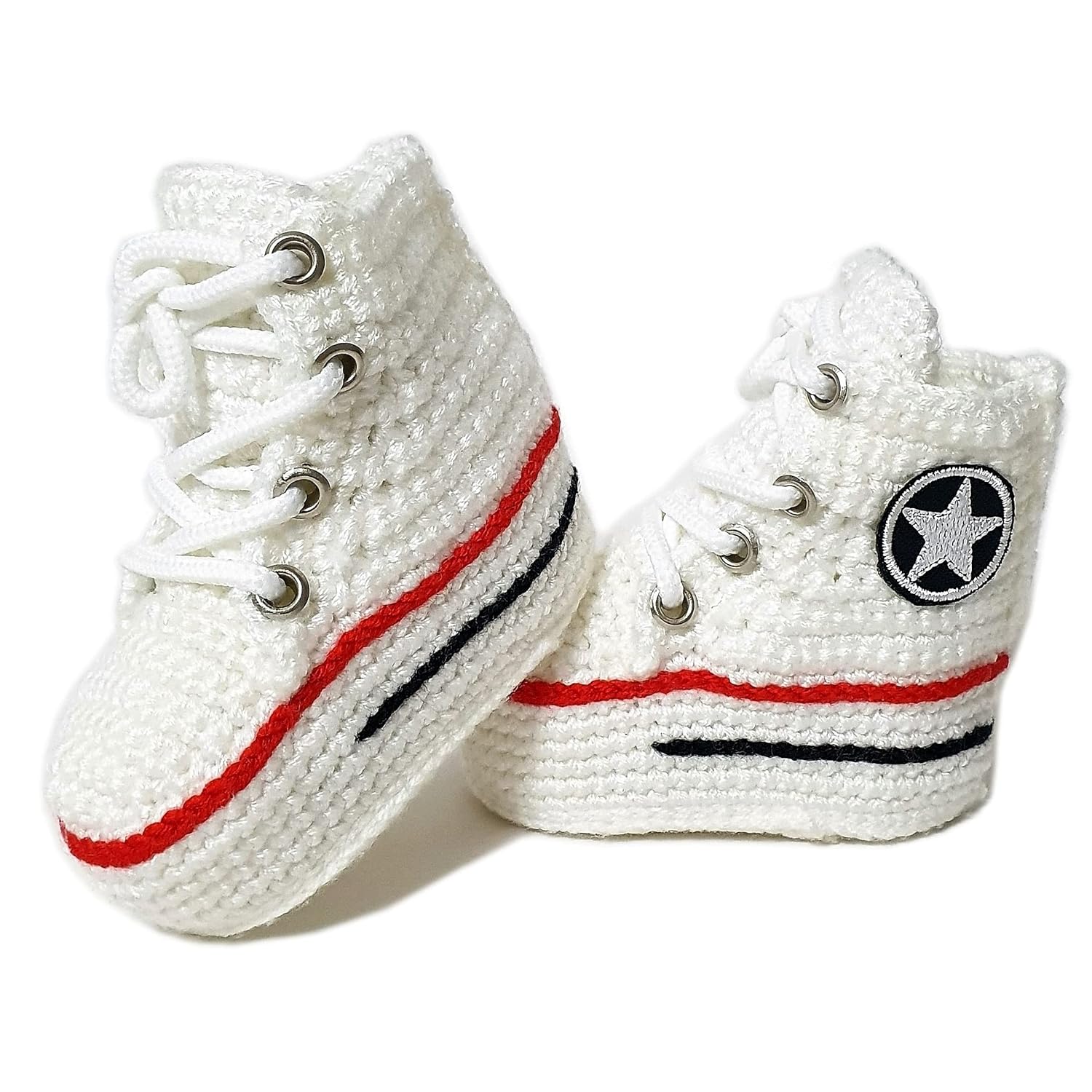 Handmade Toddler Crochet Canvas Sneakers with Personalized Design
