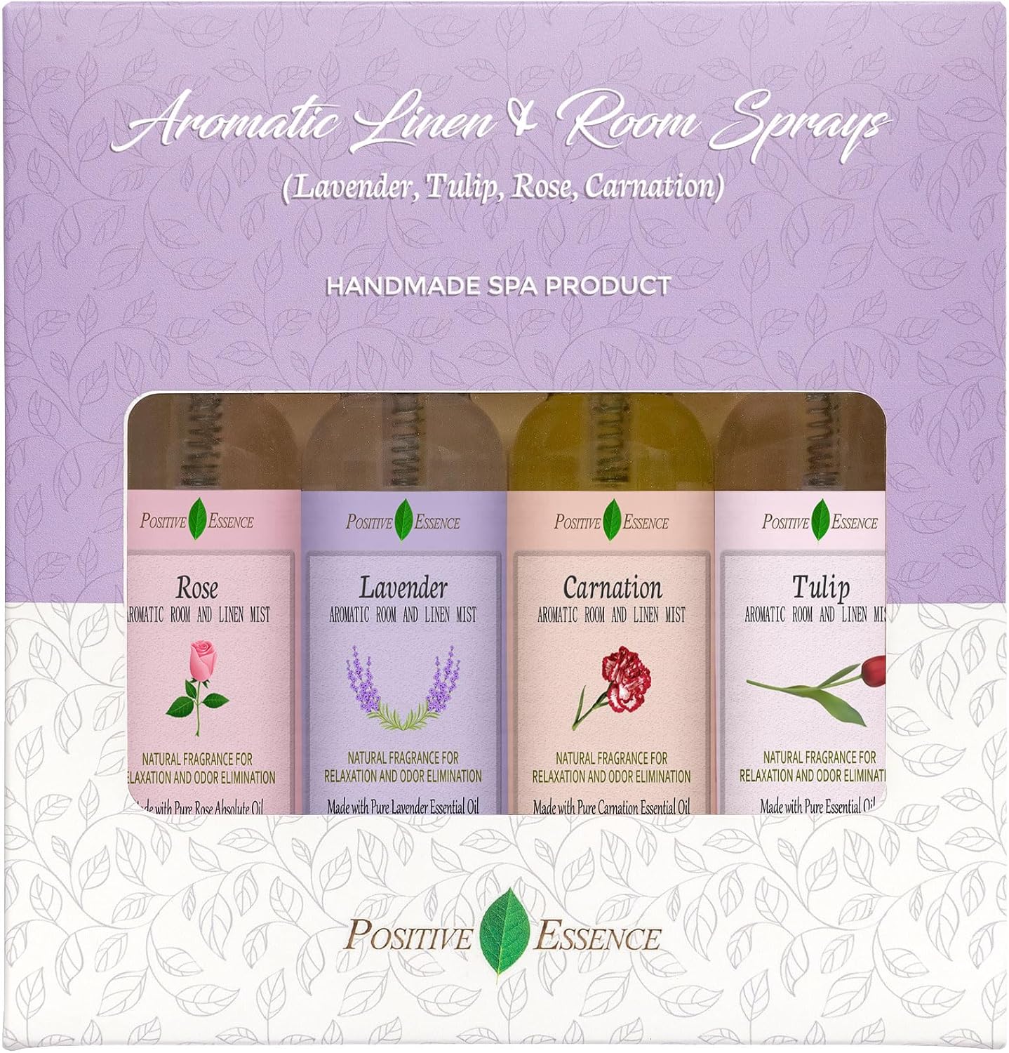 Positive Essence Linen Room Spray Floral Gift Set 4-Pack 1