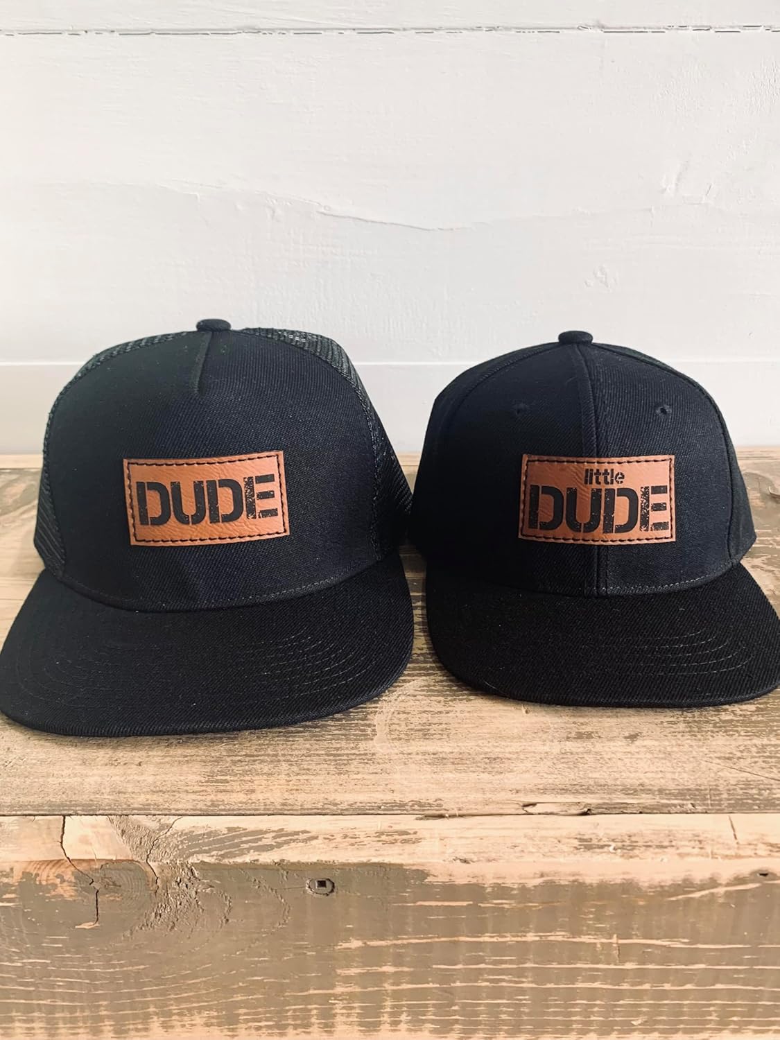 Handmade Dad Son Matching Snapback Caps Set