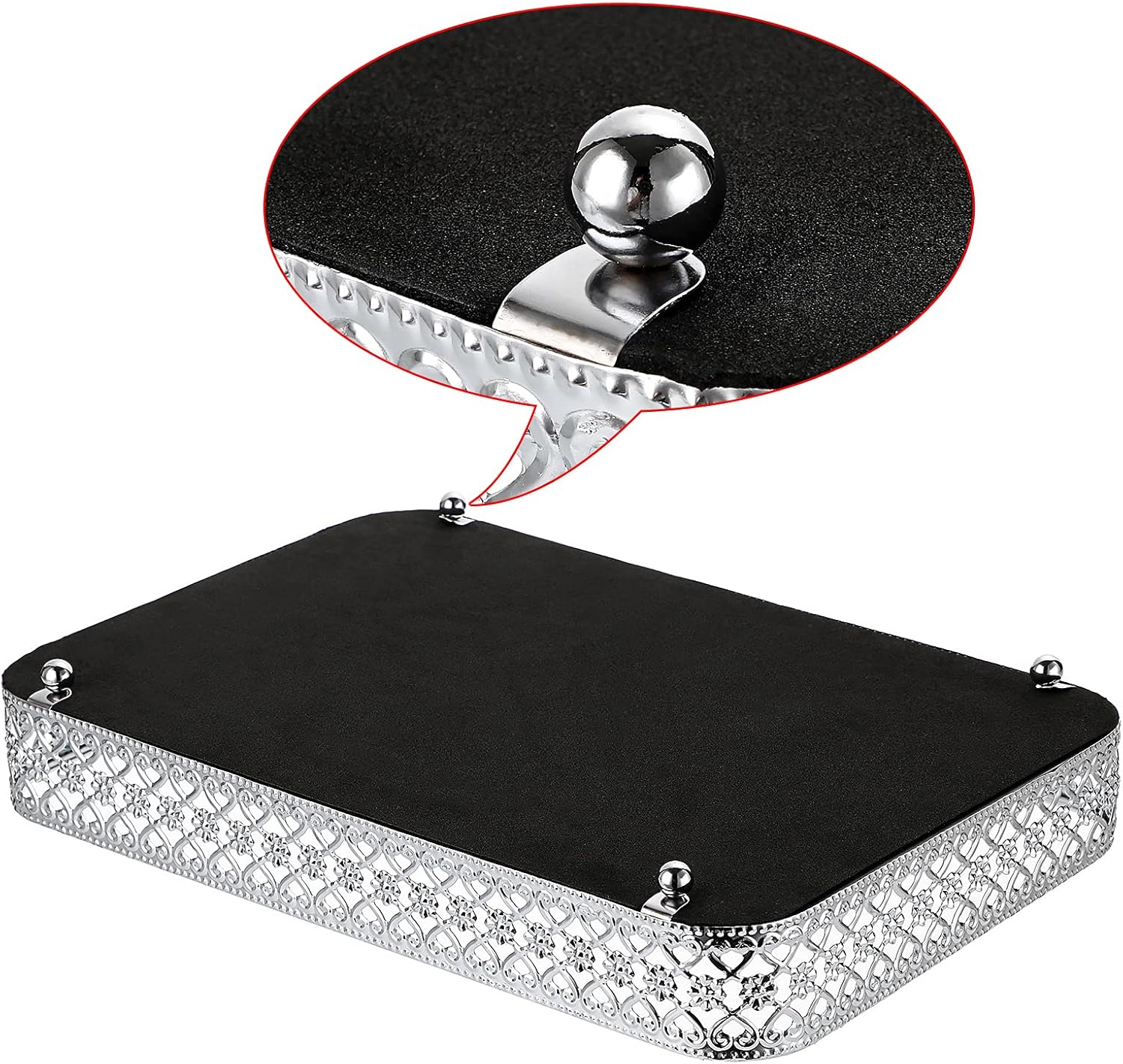 ELLDOO Decorative Mirror Jewelry Storage Tray