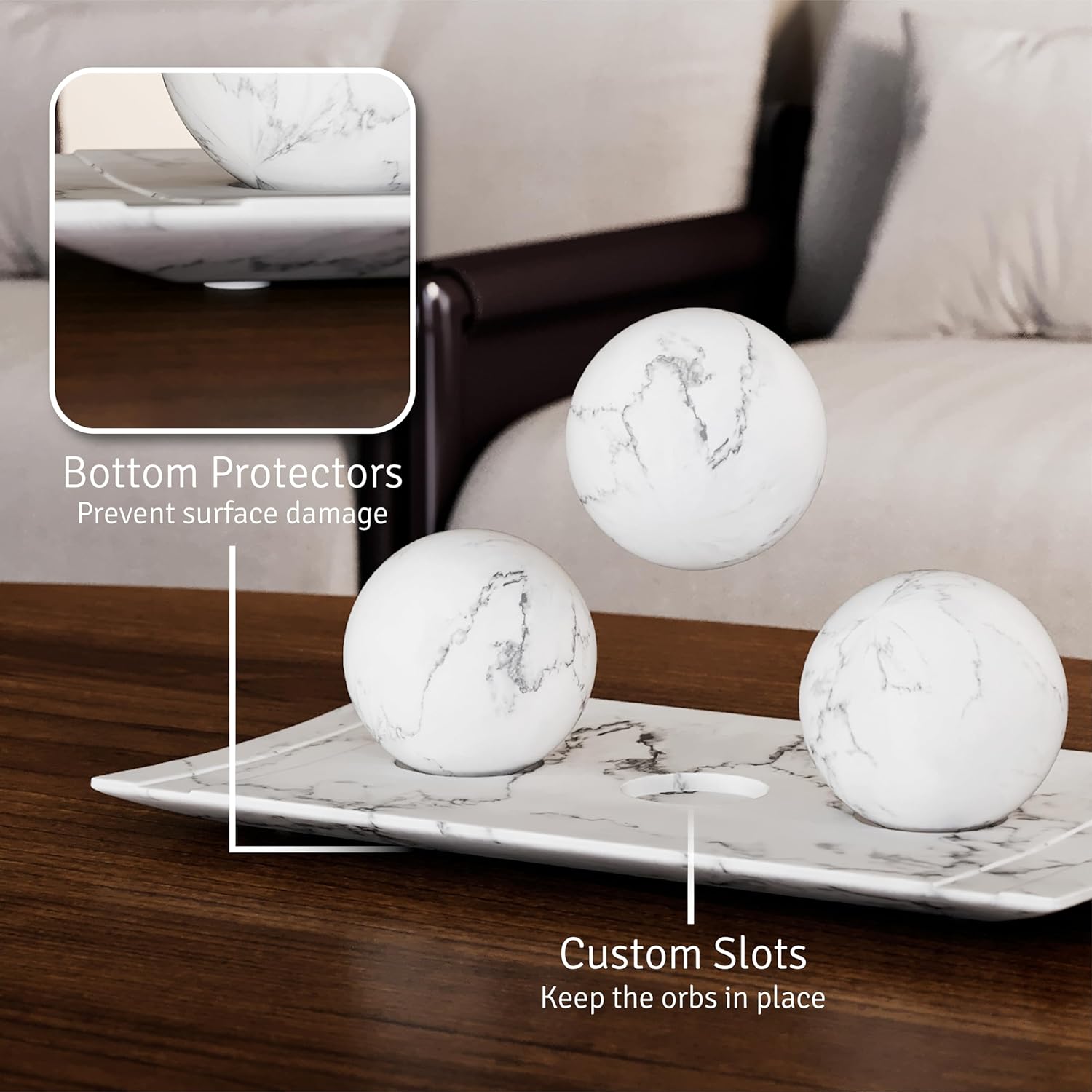 Creative Scents Decorative Marble Bowl and Orb Set