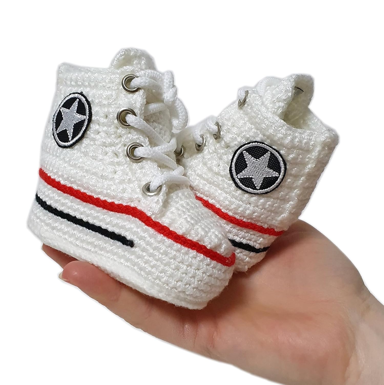 Handmade Toddler Crochet Canvas Sneakers with Personalized Design