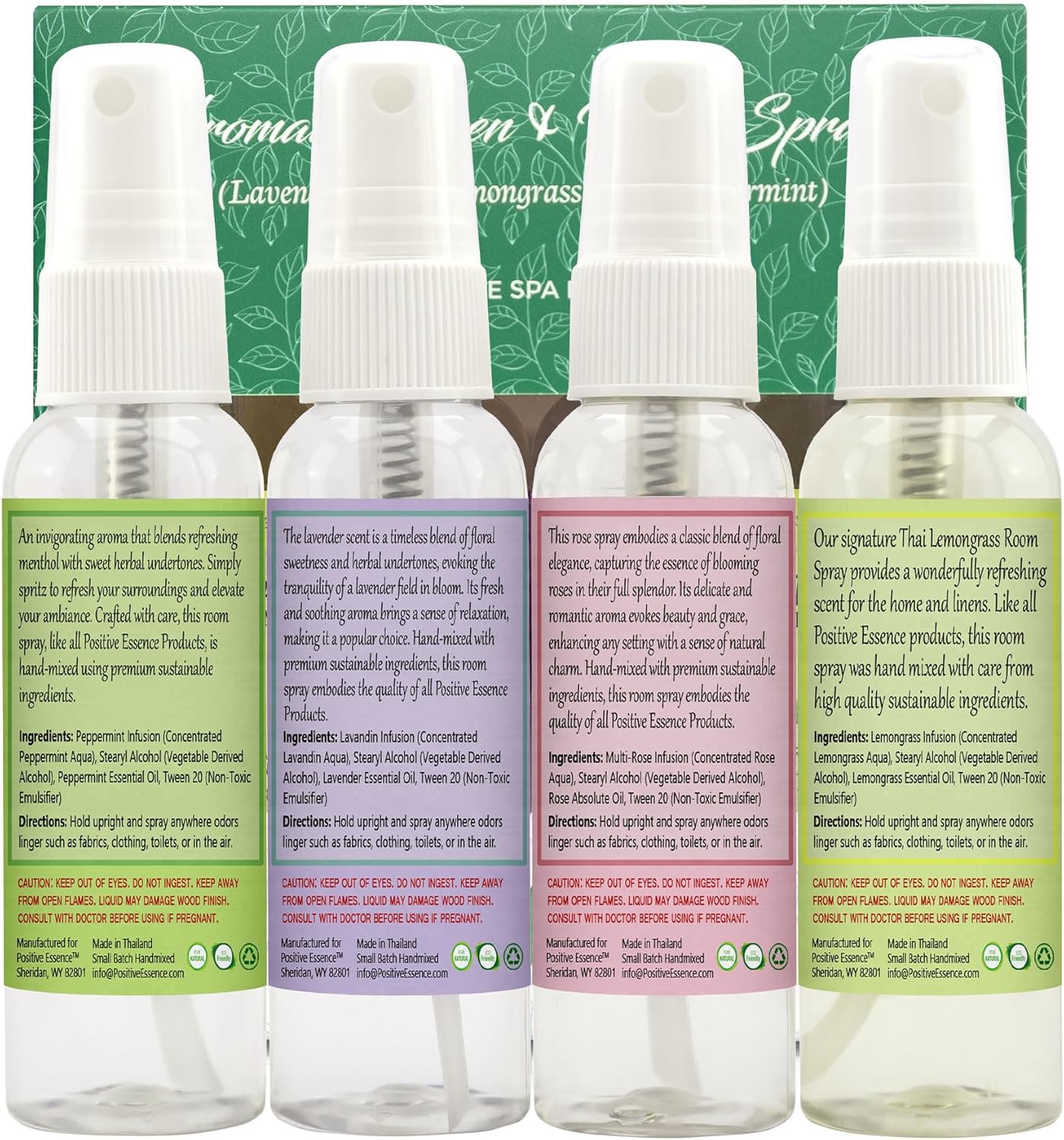 Positive Essence Linen Room Spray Gift Set 4-Pack