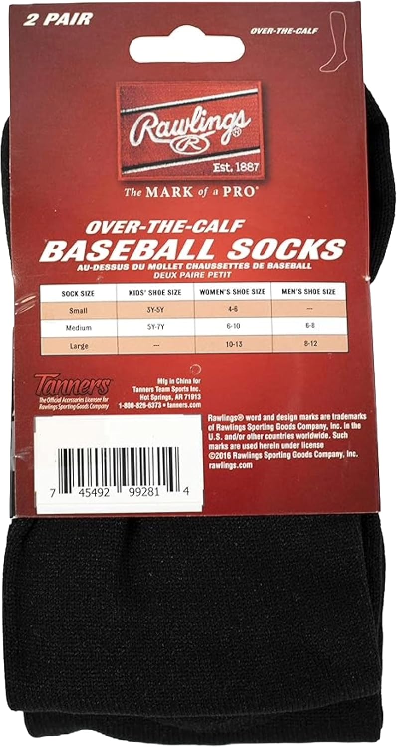 Rawlings 2 Pair Athletic Socks Baseball Softball
