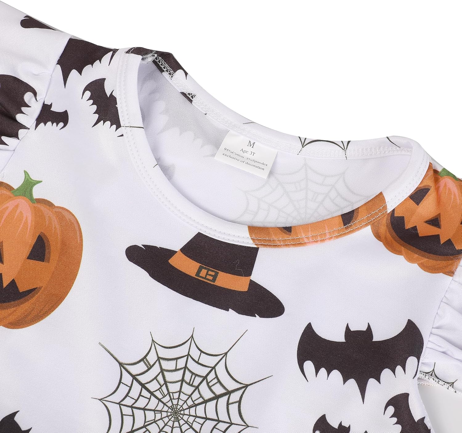Toddler Girls Pumpkin Spider Ghost Print Dress 2-8Y
