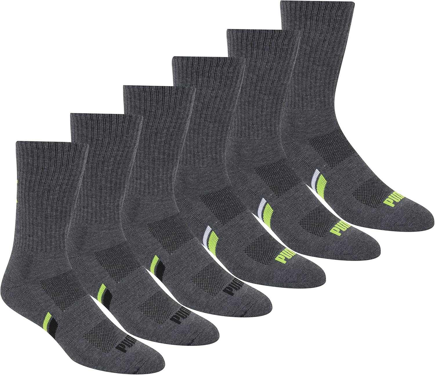PUMA Mens 6 Pack Crew Socks - Comfort Style