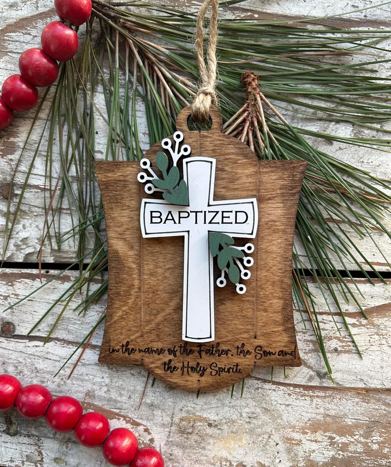 Baptism Christmas Tree Ornament Made in USA