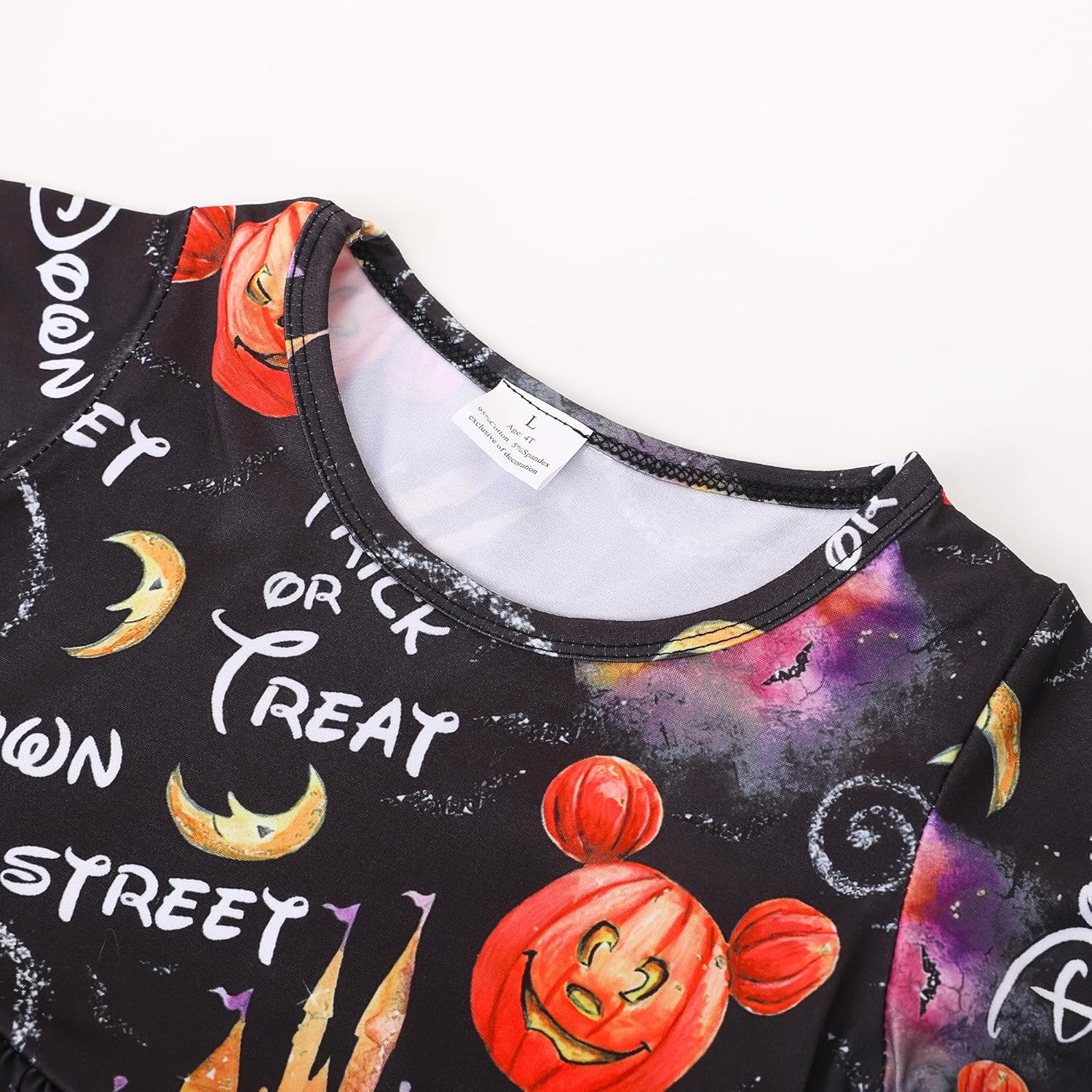 Halloween Costume Toddler Girls Dress with Pumpkin Spider Ghost Print