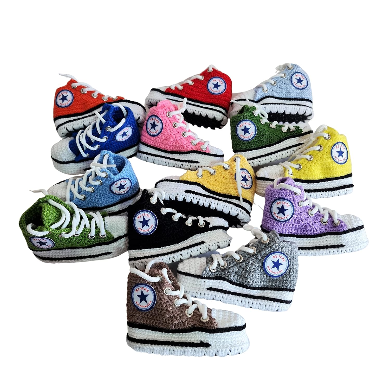 Handmade Toddler Crochet Canvas Sneakers with Personalized Design