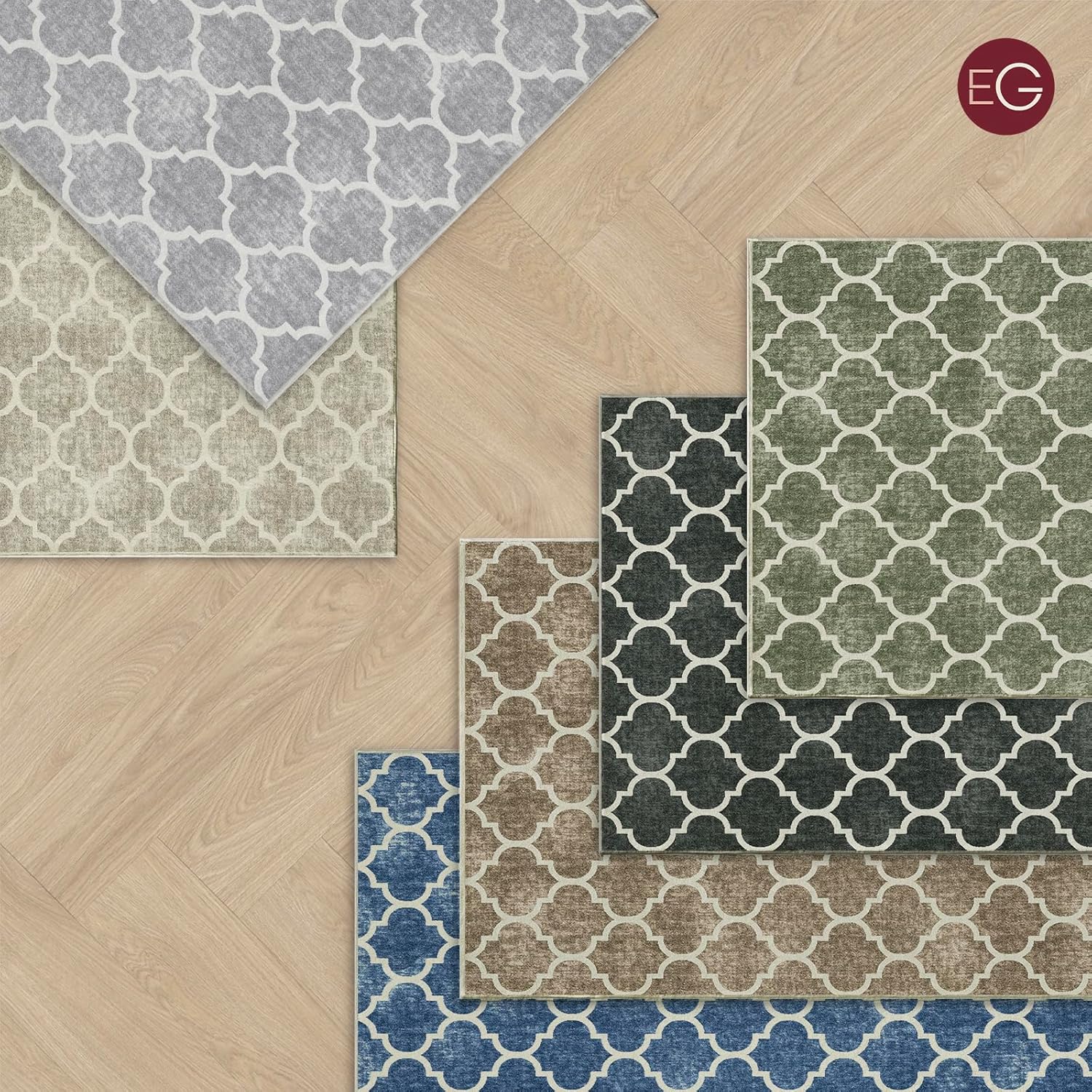 EVERGRACE Boho Trellis Faux Wool Runner Rug 2x6 Mocha Brown