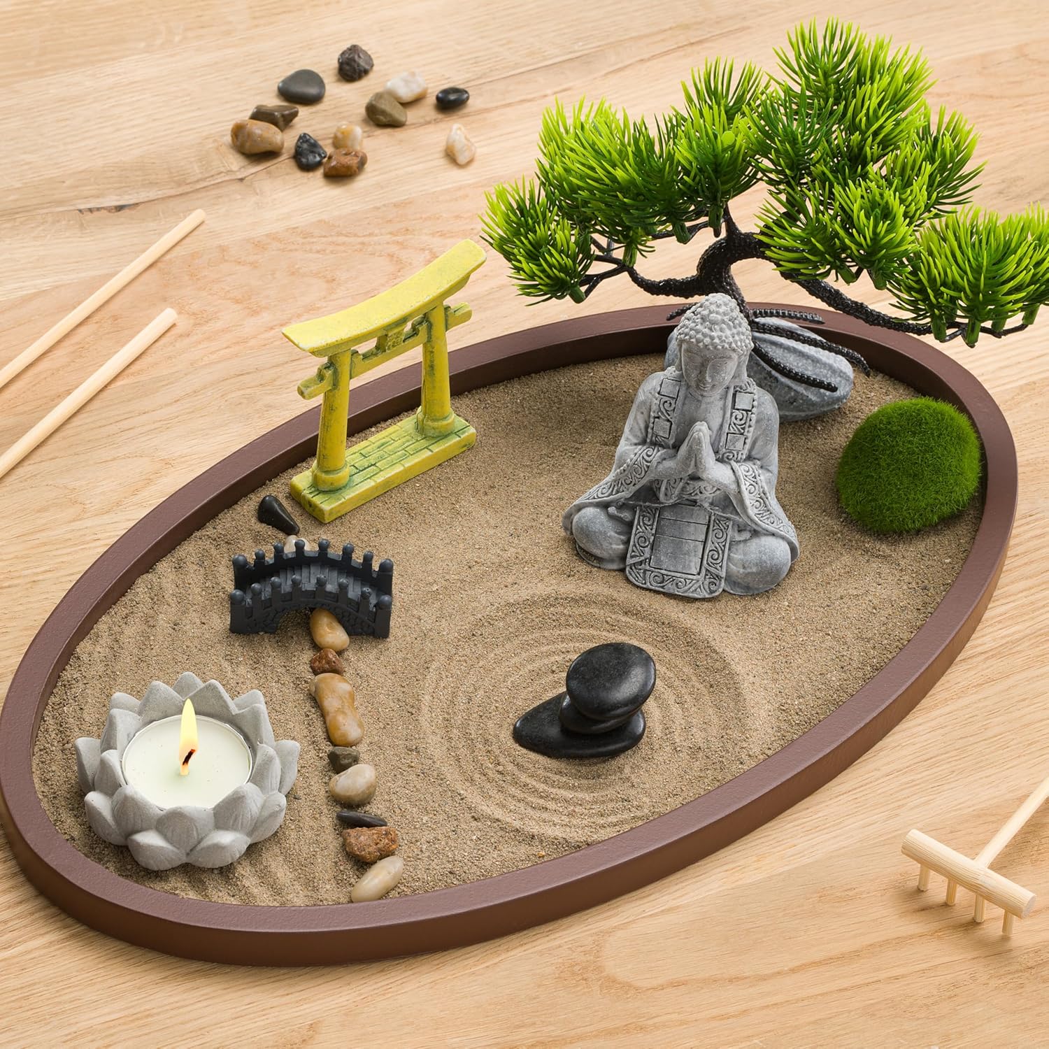 Roanle Zen Garden Desk Kit Miniature Japanese Decor