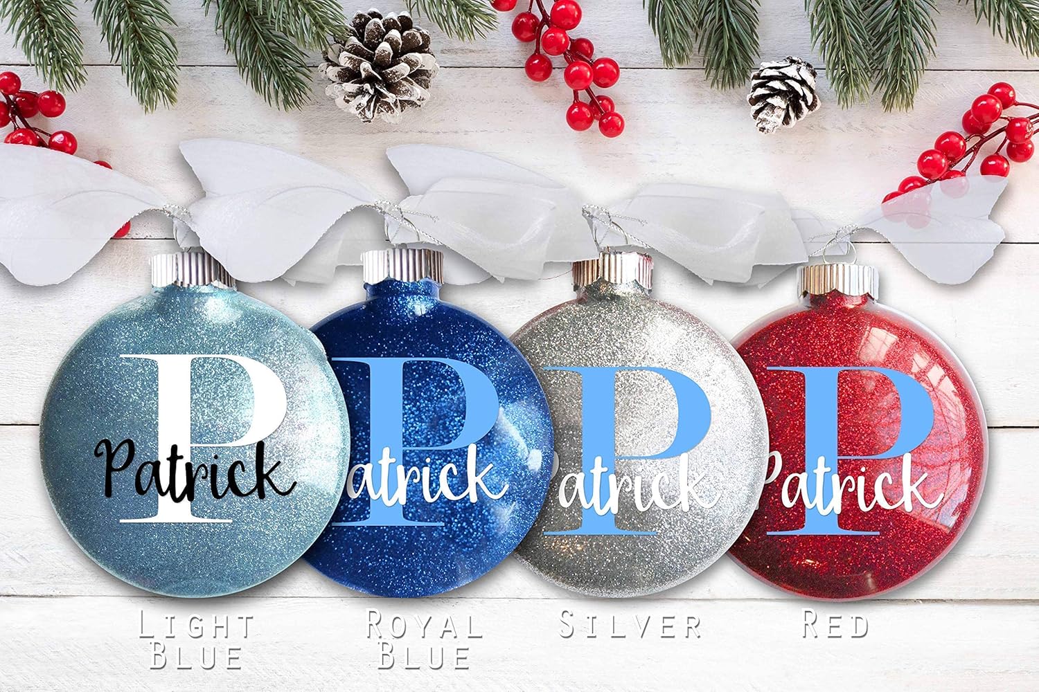 FIREFLY WISHES Personalized Baby Boy First Christmas Ornament 1