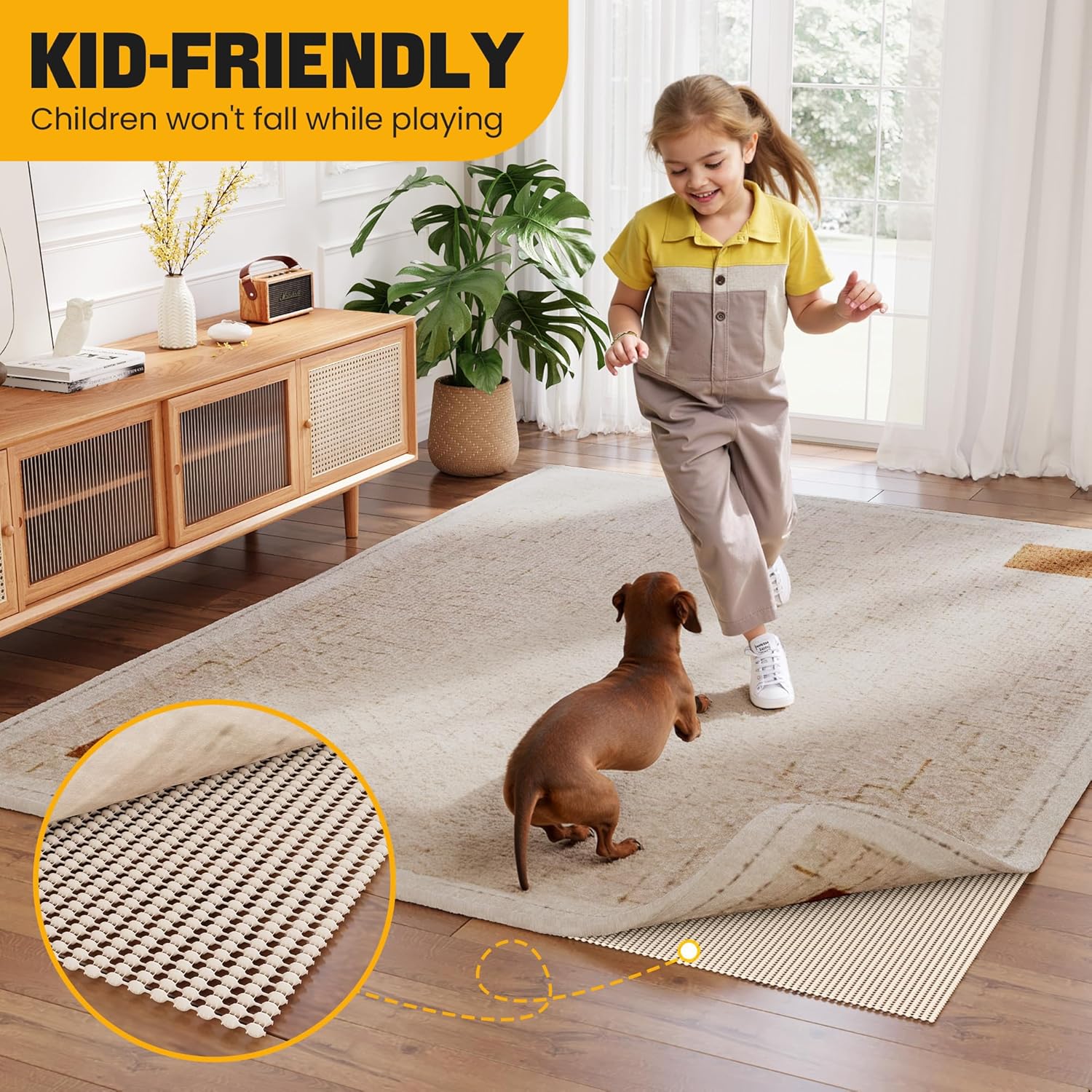 Jorvila Non Slip Rug Pad 8x10 Feet
