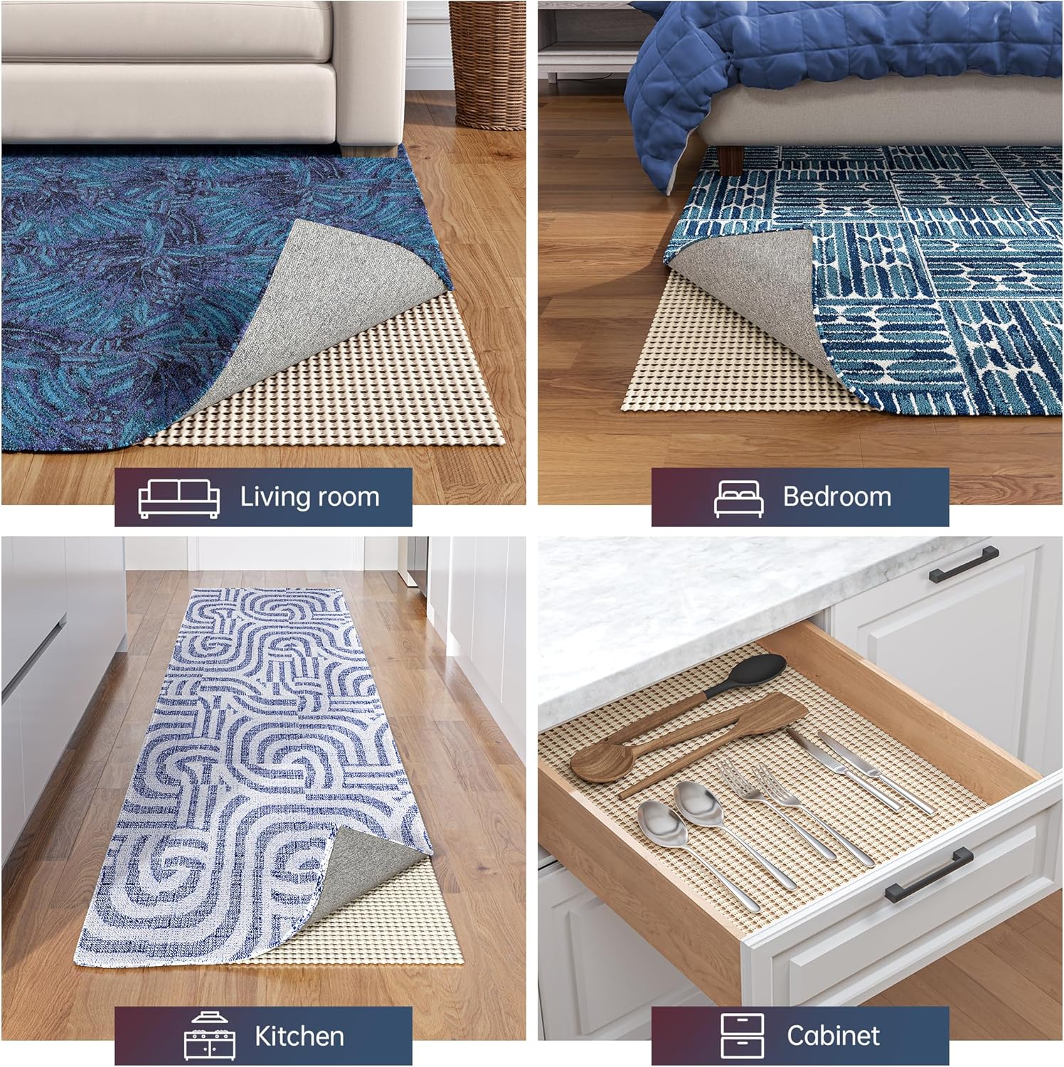 Jorvila Non Slip Rug Pad 8x10 Feet