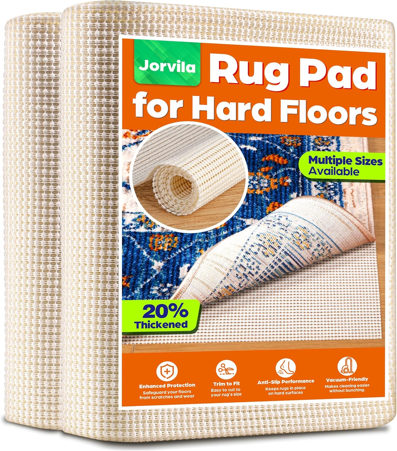 Jorvila Non Slip Rug Pad 8x10 Feet