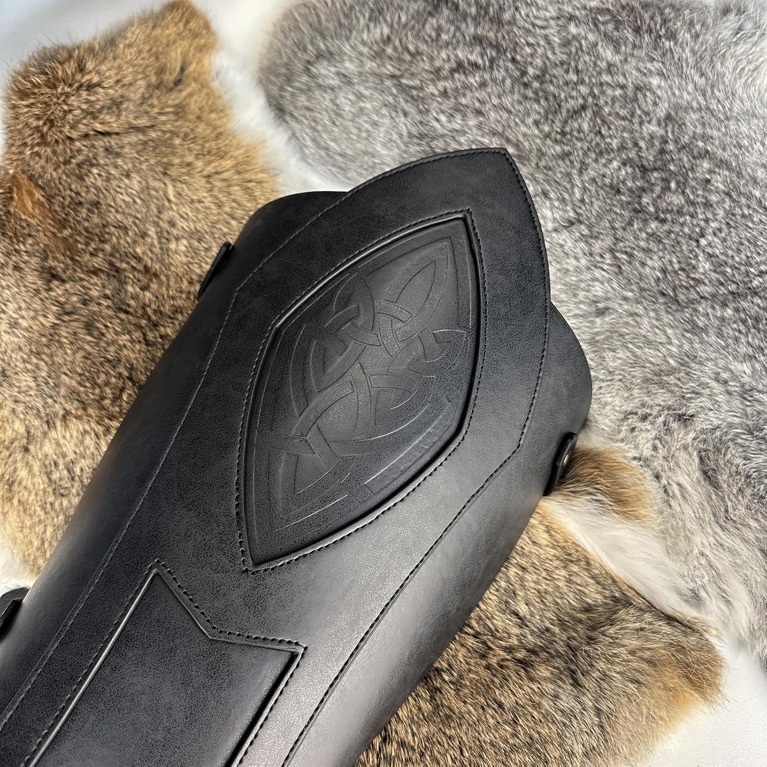 HiiFeuer Medieval Faux Leather Leg Gaiters for LARP 1