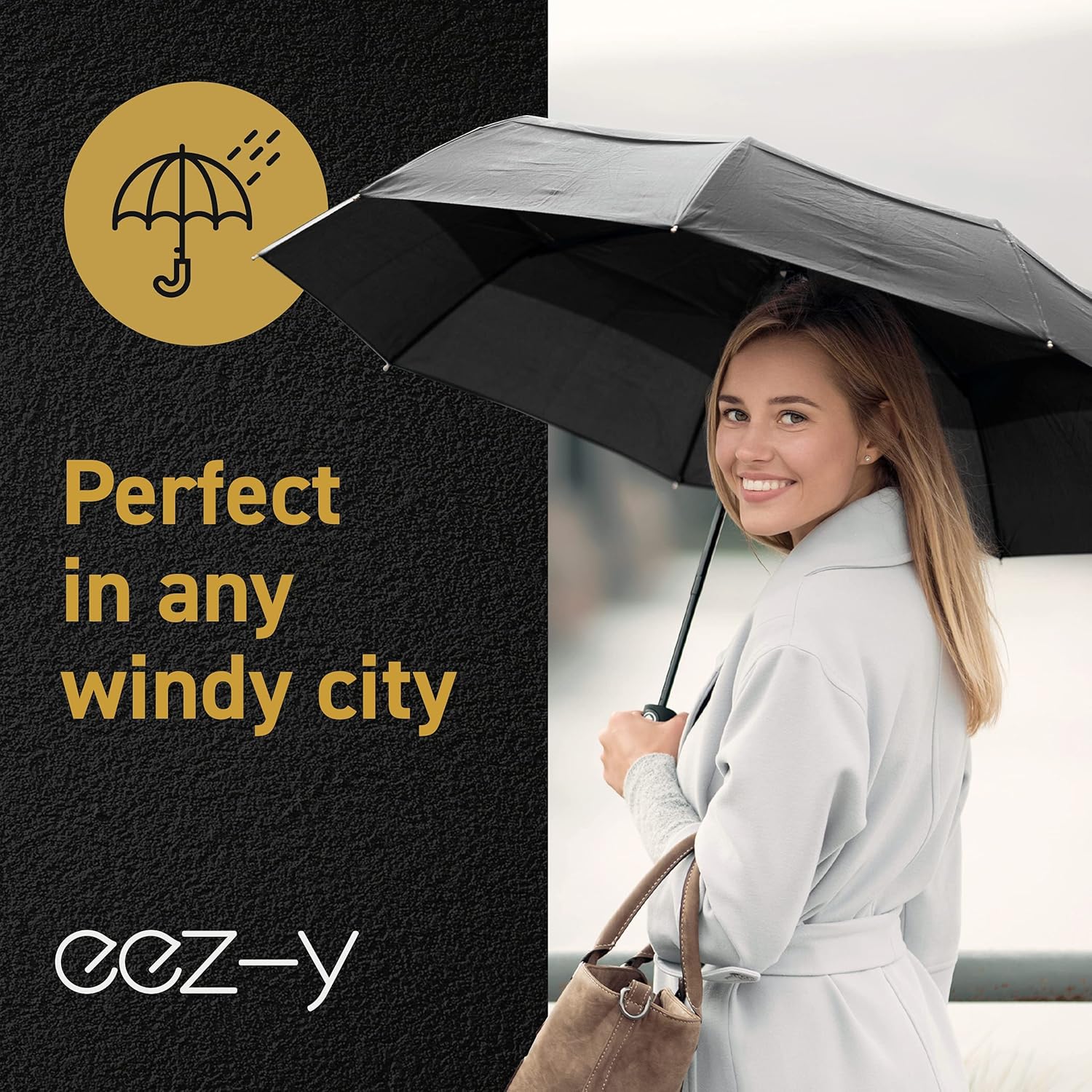 Windproof Travel Umbrella - Lightweight Compact for Men Women