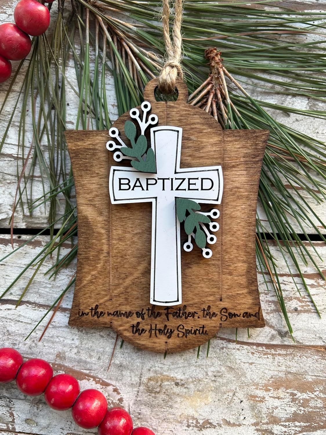 Baptism Christmas Tree Ornament Made in USA
